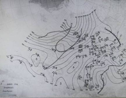 Карта погоды за 3 апреля 1942 года